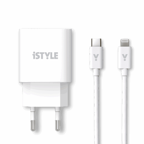 20W PD adaptér s kabelem iSTYLE - bílý