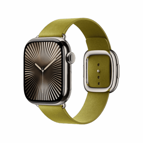 Apple Watch 38/40/41/42mm zelenožlutý řemínek s moderní přezkou – střední - Obrázek 2