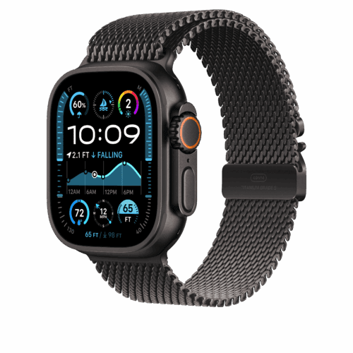 Apple Watch 44/45/46/49mm milánský tah z černého titanu – malý - Obrázek 2