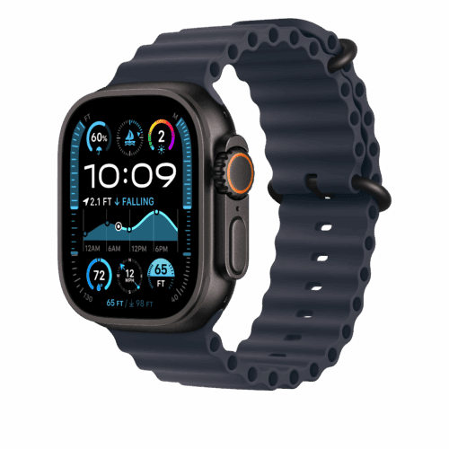 Apple Watch 44/45/46/49mm námořnicky modré prodloužení Oceánského řemínku – provedení z černého titanu - Obrázek 2