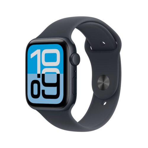 Apple Watch SE 3 GPS 44mm temně inkoustové hliníkové pouzdro s temně inkoustovým sportovním řemínkem - S/M
