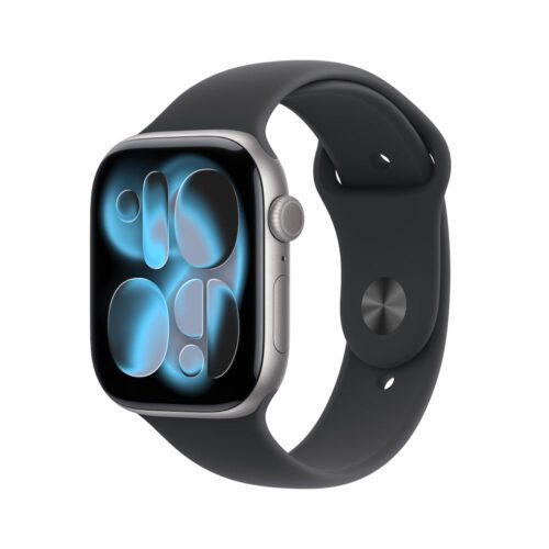Apple Watch Series 11 GPS 42mm vesmírně šedé hliníkové pouzdro s černým sportovním řemínkem - M/L