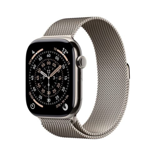 Apple Watch Series 11 GPS + Cellular 46mm přírodní titanové pouzdro s přírodně titanovým milánským tahem - M/L