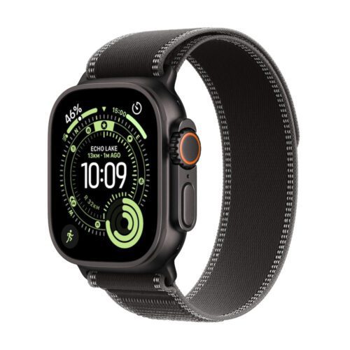 Apple Watch Ultra 3 GPS + Cellular 49mm černě titanové pouzdro s černě/ulovým trailovým tahem - S/M
