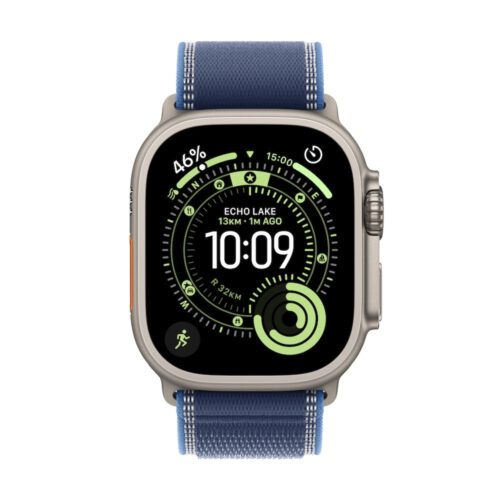 Apple Watch Ultra 3 GPS + Cellular 49mm přírodně titanové pouzdro s modře/jasně modrým trailovým tahem - S/M - Obrázek 2