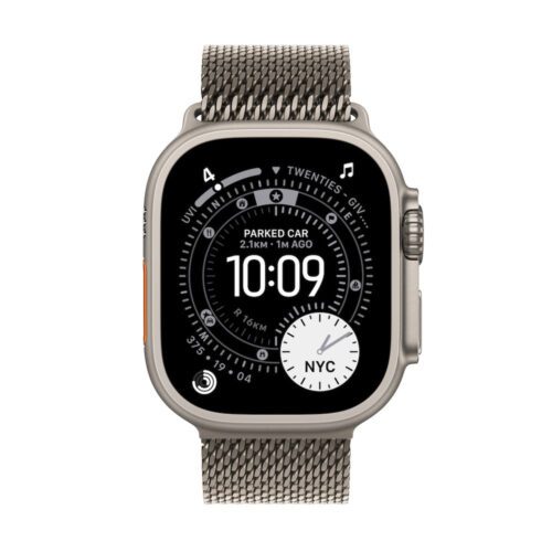Apple Watch Ultra 3 GPS + Cellular 49mm přírodně titanové pouzdro s přírodně titanovým milánským tahem z titanu - L - Obrázek 2
