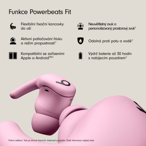 Bezdrátová sportovní sluchátka Powerbeats Fit - energicky růžová - Obrázek 2
