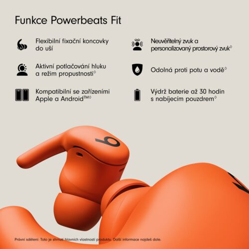 Bezdrátová sportovní sluchátka Powerbeats Fit - jiskrně oranžová - Obrázek 2
