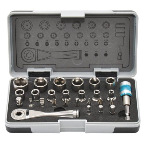 Genborx Sada 1/4" nerezových nástrčných hlavic a bitů - 27ks 890000CHEW027