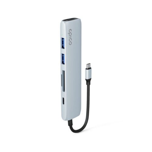 Hub Epico 6in1 Aluminium 8K s USB-C konektorem - blankytně modrý - Obrázek 2