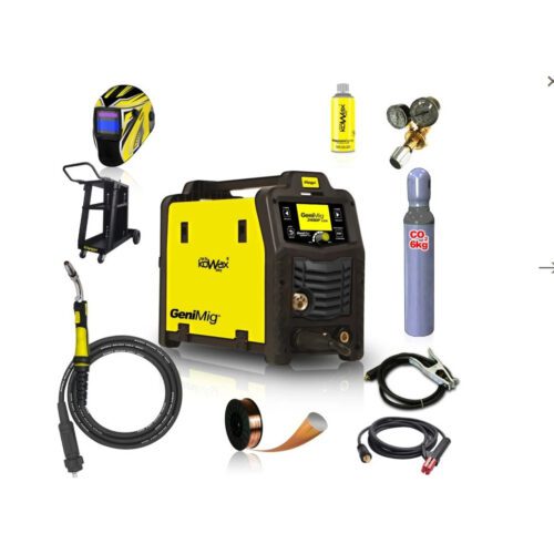 KOWAX GeniMig240DP LCD + Hořák + Kukla + Ventil + Podvozek + Plná Co2 Láhev + Sprej + 5kg drát + Kabely KWXSTGM240DP_S04A
