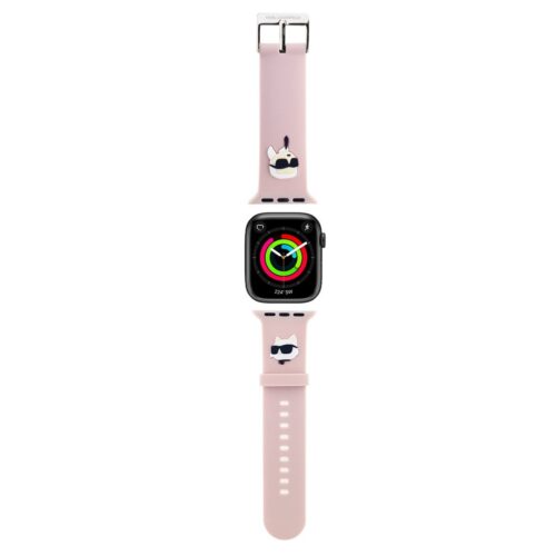 Karl Lagerfeld Karl and Choupette Head NFT Řemínek pro Apple Watch 42/44/45/49 Pink KLAWLSLKCNP
