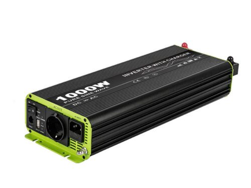 Kosun Měnič napětí výkon 1000W čistý sinus UPS DC12V/AC230V USB černo-zelený KOS1000-12