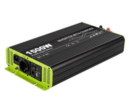 Kosun Měnič napětí výkon 1500W čistý sinus UPS DC24V/AC230V USB černo-zelený KOS1500-24