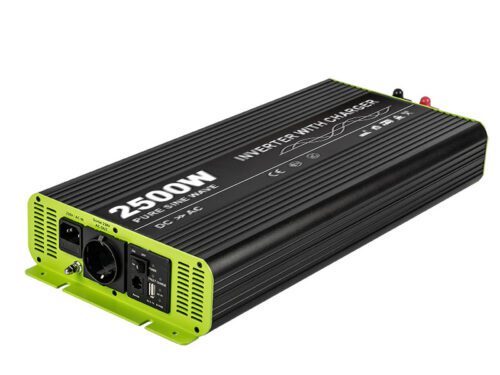 Kosun Měnič napětí výkon 2500W čistý sinus UPS DC24V/AC230V USB černo-zelený KOS2500-24