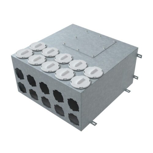 Kovový distribuční box pro propojení systému Flexitech Ø 90 mm s 10 vývody MADB 2200