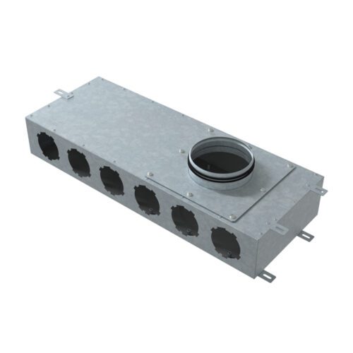 Kovový distribuční box pro propojení systému Flexitech Ø 90 mm s 6 vývody MADB 4160