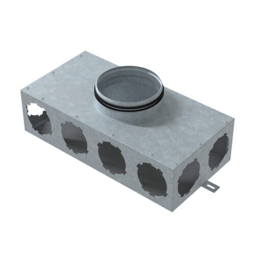 Kovový distribuční box pro propojení systému Flexitech Ø 90 mm s 8 vývody