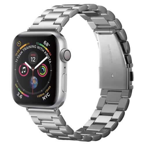 Kovový řemínek pro Apple Watch 42/44/45/49 mm Spigen Modern Fit - stříbrný