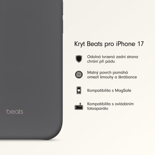 Kryt pro iPhone 17 Beats s MagSafe a ovladačem fotoaparátu - granitově šedý - Obrázek 2