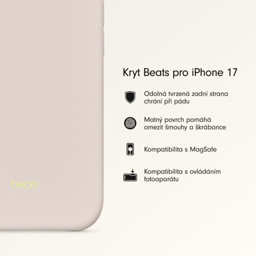 Kryt pro iPhone 17 Beats s MagSafe a ovladačem fotoaparátu - vápencově šedý - Obrázek 2