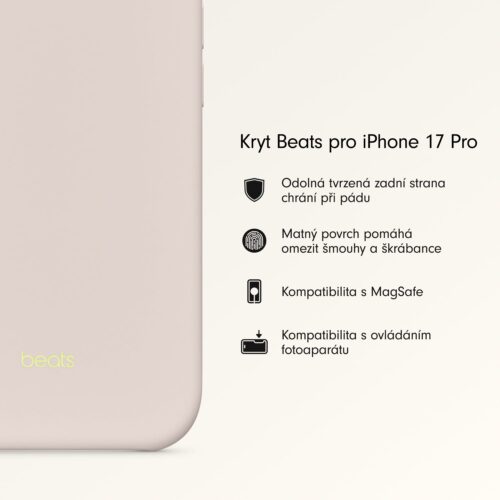 Kryt pro iPhone 17 Pro Beats s MagSafe a ovladačem fotoaparátu - vápencově šedý - Obrázek 2