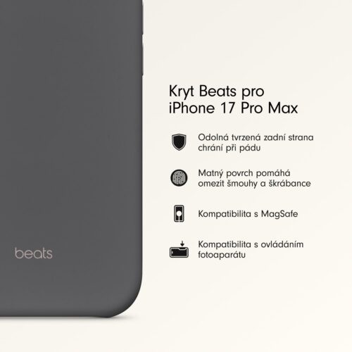 Kryt pro iPhone 17 Pro Max Beats s MagSafe a ovladačem fotoaparátu - granitově šedý - Obrázek 2