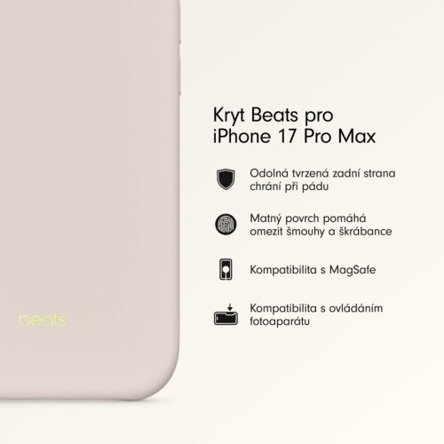 Kryt pro iPhone 17 Pro Max Beats s MagSafe a ovladačem fotoaparátu - vápencově šedý - Obrázek 2
