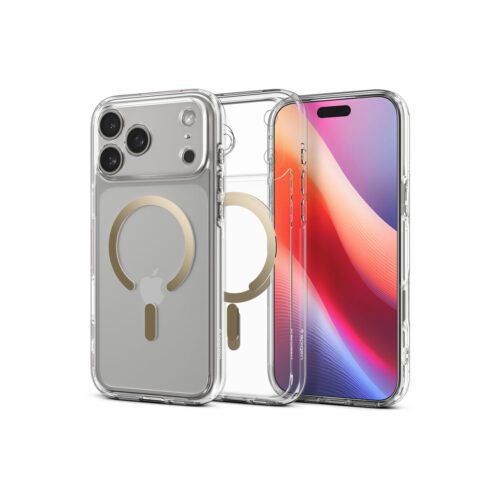 Kryt pro iPhone 17 Pro Spigen Ultra Hybrid MagSafe - průhledně zlatý - Obrázek 2