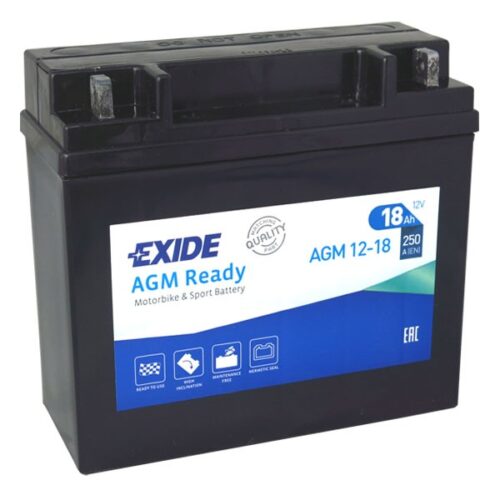 Motobaterie EXIDE BIKE AGM Ready 18Ah
