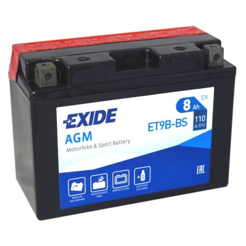Motobaterie EXIDE ET9B-BS