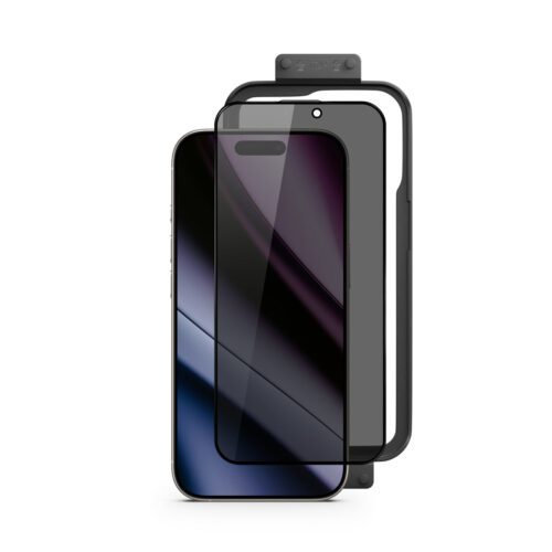 Ochranné sklo s instalačním rámečkem pro iPhone 16 Plus Epico Privacy Glass 3D