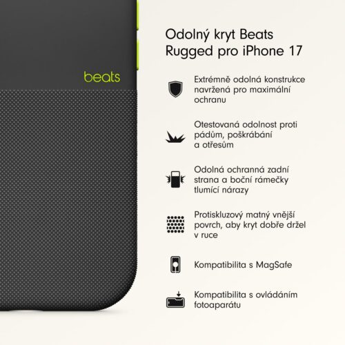 Odolný kryt pro iPhone 17 Beats s MagSafe a ovladačem fotoaparátu - everest černý - Obrázek 2