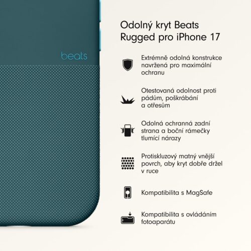Odolný kryt pro iPhone 17 Beats s MagSafe a ovladačem fotoaparátu - rocky modrý - Obrázek 2