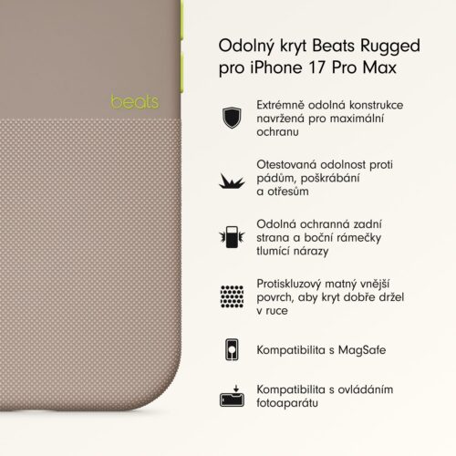 Odolný kryt pro iPhone 17 Pro Max Beats s MagSafe a ovladačem fotoaparátu - alpsky šedý - Obrázek 2