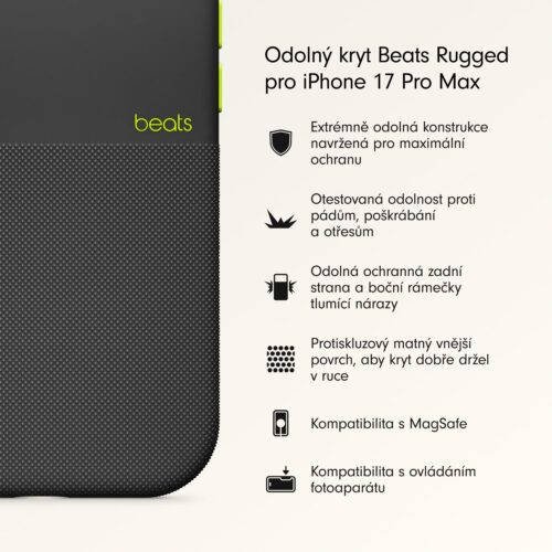Odolný kryt pro iPhone 17 Pro Max Beats s MagSafe a ovladačem fotoaparátu - granitově šedý - Obrázek 2
