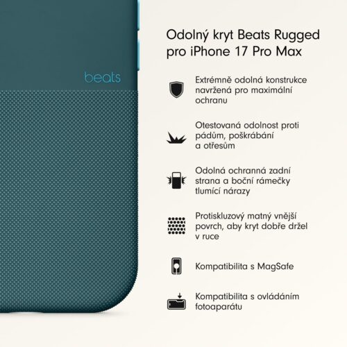 Odolný kryt pro iPhone 17 Pro Max Beats s MagSafe a ovladačem fotoaparátu - rocky modrý - Obrázek 2