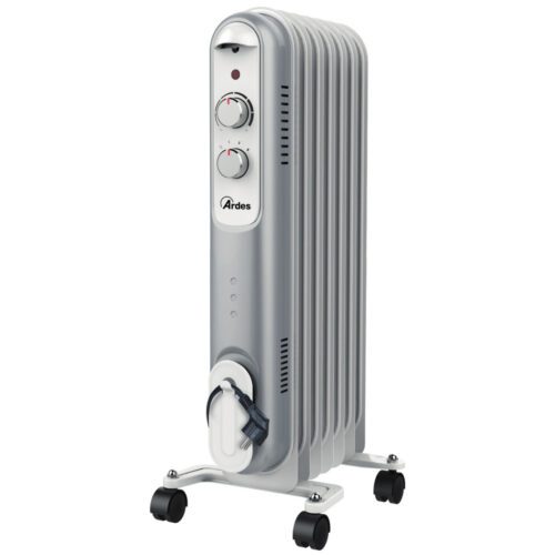 Olejový radiátor stříbrný Ardes AR4R07S s topným výkonem 1500 W