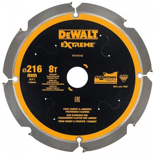 Pilový kotouč pro cementovláknité desky a laminát 216x30mm 8z DeWALT DT1473 DT1473