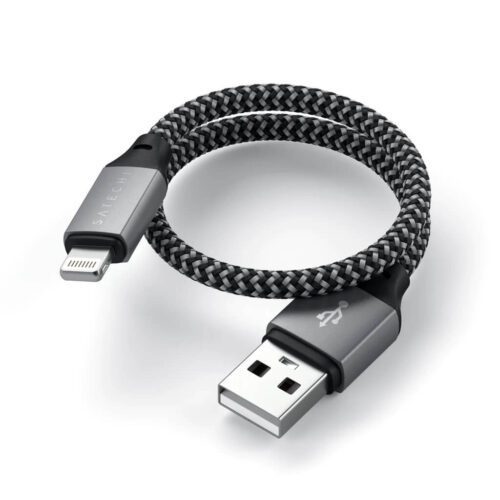 Pletený kabel Satechi USB-A na Lightning 25 cm – šedý - Obrázek 2