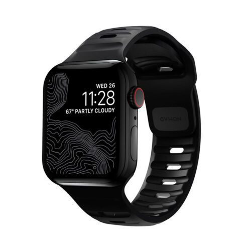 Řemínek na Apple Watch 44/42/45/49 mm Nomad Sport Strap vel. M/L - černý