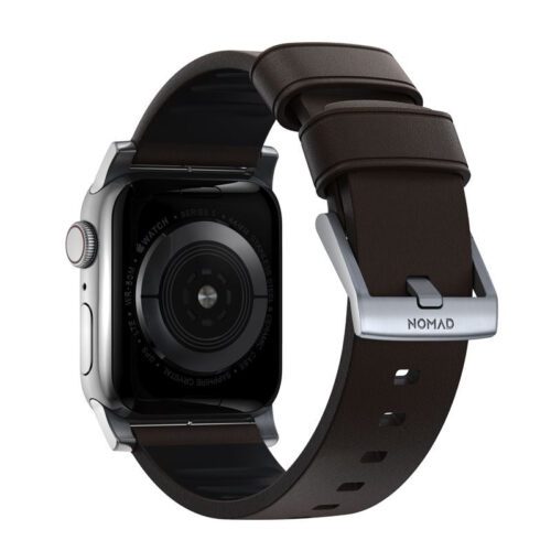 Řemínek pro Apple Watch 42/44/45/49 mm Nomad Active Strap Pro - hnědý se stříbrnou přezkou - Obrázek 2