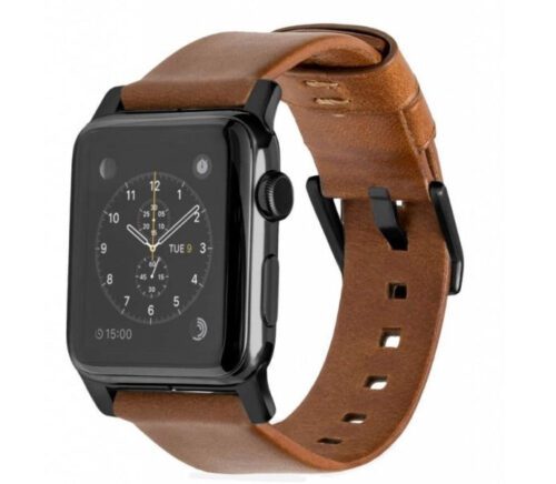 Řemínek pro Apple Watch 42/44/45/49 mm Nomad kožený - hnědý