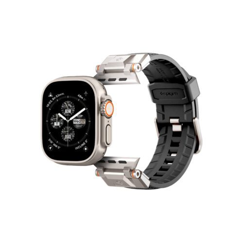 Řemínek pro Apple Watch 42/44/45/49 mm Spigen Dura Pro Armor Band - černý - Obrázek 2