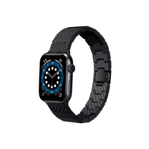 Řemínek pro Apple Watch 42/44/45/49mm Pitaka Carbon Fiber - tmavý