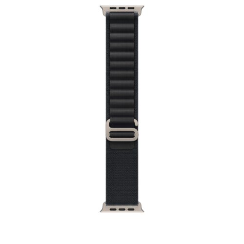 Řemínek pro Apple Watch 44/45/46/49 mm Apple černý Alpský tah - malý - provedení z přírodního titanu