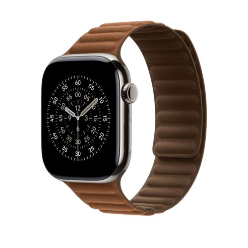 Řemínek pro Apple Watch 44/45/46/49 mm Apple karamelový magnetický tah - M/L - Obrázek 2
