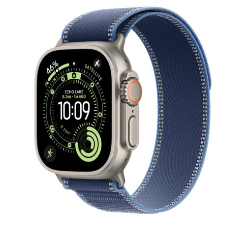 Řemínek pro Apple Watch 44/45/46/49 mm Apple modrý / jasně modrý Trailový tah - M/L - provedení z přírodního titanu - Obrázek 2