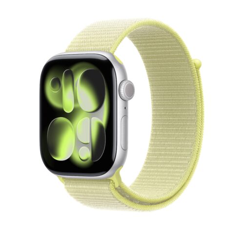 Řemínek pro Apple Watch 44/45/46/49 mm Apple neonově žlutý provlékací sportovní - Obrázek 2
