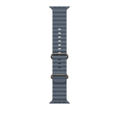 Řemínek pro Apple Watch 44/45/46/49 mm Apple ocelově modrý Oceánský - provedení z přírodního titanu